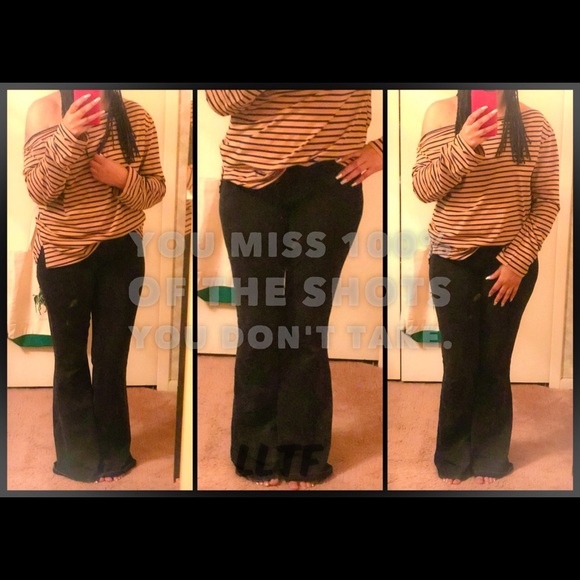 Mineral Washed Bell Bottoms-BLACK - Picture 2 of 4